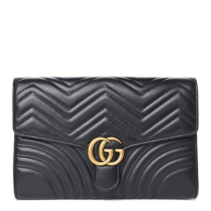 Gucci Calfskin Matelasse GG Marmont Clutch Black 1 of 10