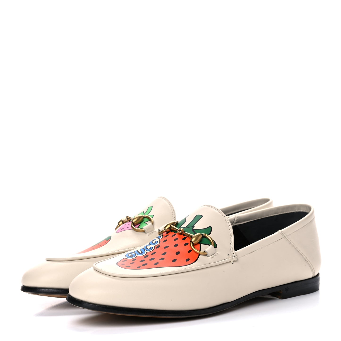 Calfskin Taste Strawberry Womens Brixton Horsebit Loafers 36 Ivory Red