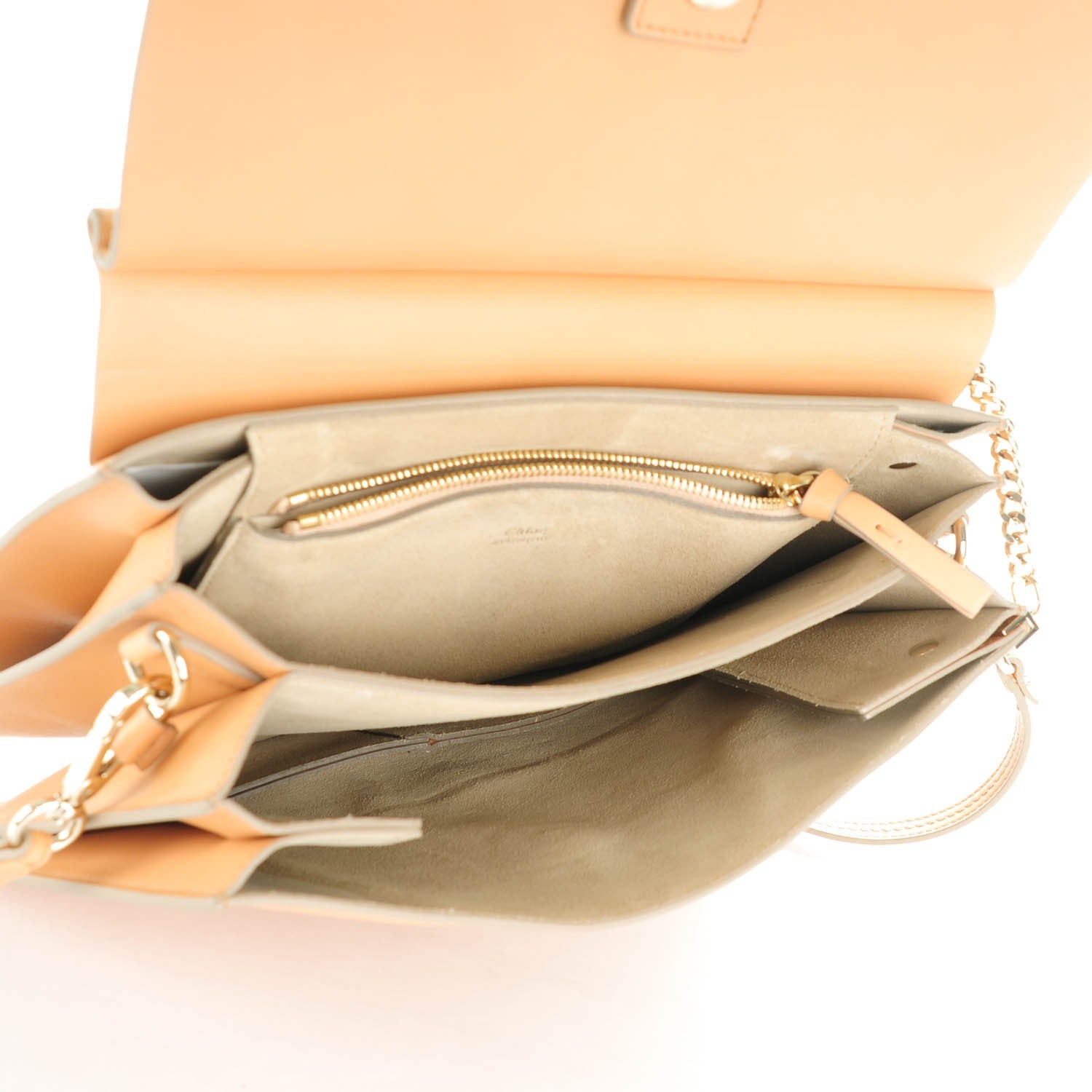 Chloe Suede Calfskin Medium Faye Shoulder Bag Misty Beige 5 of 7