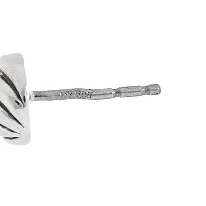 David Yurman Sterling Silver 8mm Sculpted Cable Stud Earrings 4 of 4