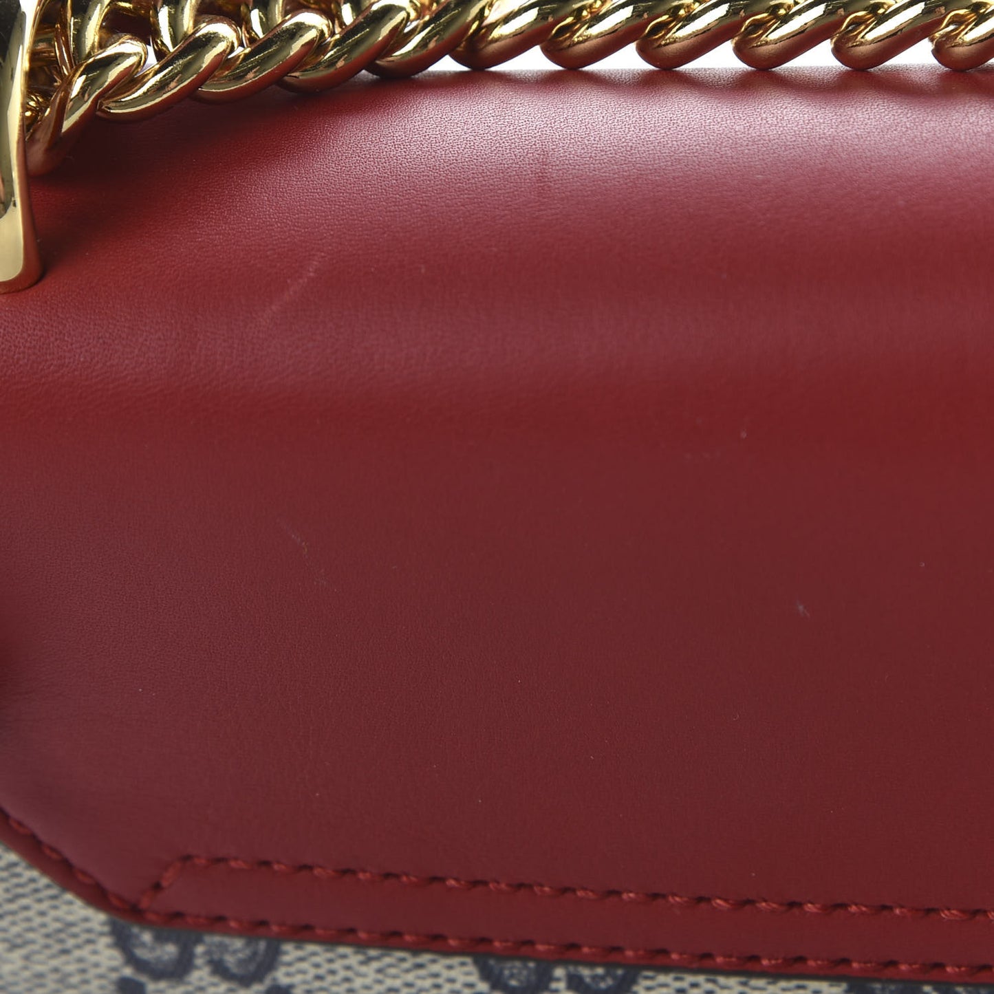 GG Supreme Monogram Calfskin Medium Padlock Shoulder Bag Beige Blue Hibiscus Red
