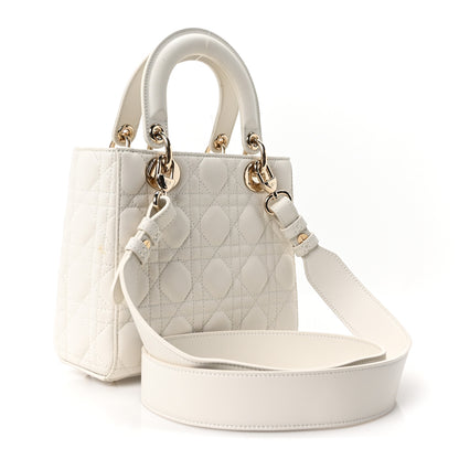 Christian Dior Lambskin Cannage Small My ABCDior Lady Dior White 3 of 10