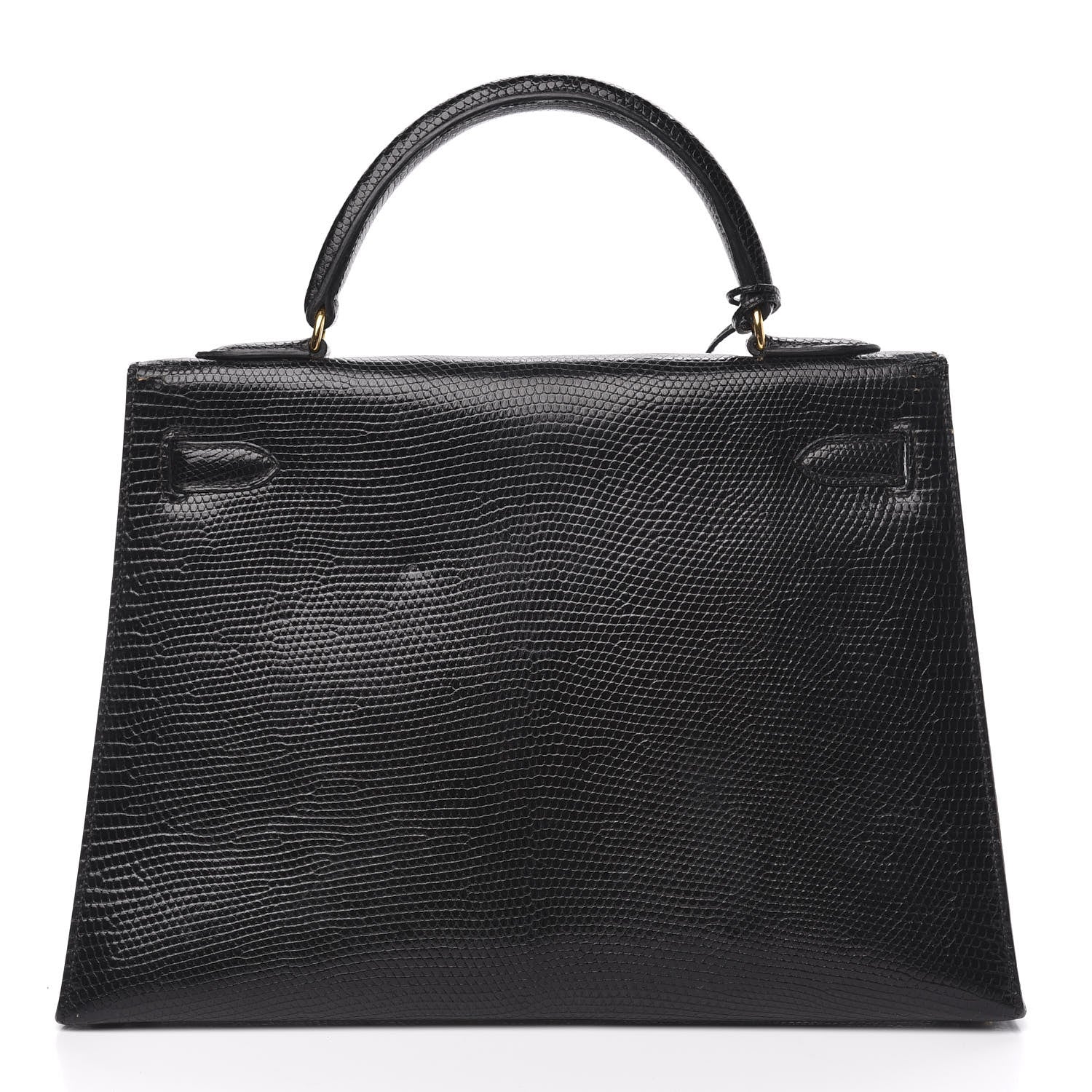 Hermes Lizard Kelly Sellier 32 Black 4 of 35