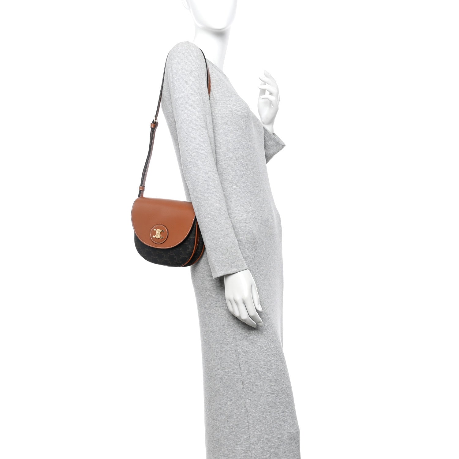 Celine Calfskin Triomphe Besace Tan 2 of 13