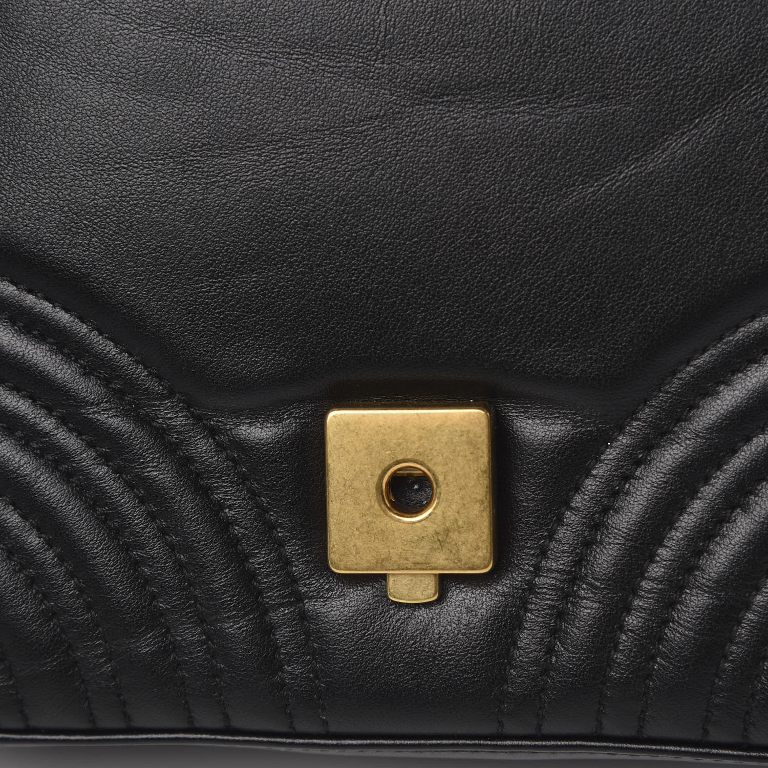 Gucci Calfskin Matelasse Mini GG Marmont Top Handle Shoulder Bag Black 11 of 12