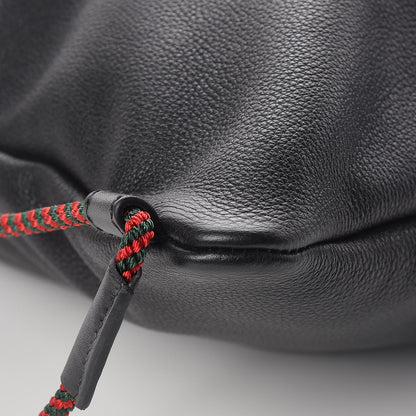 Gucci Calfskin Logo Drawstring Backpack Black 6 of 10