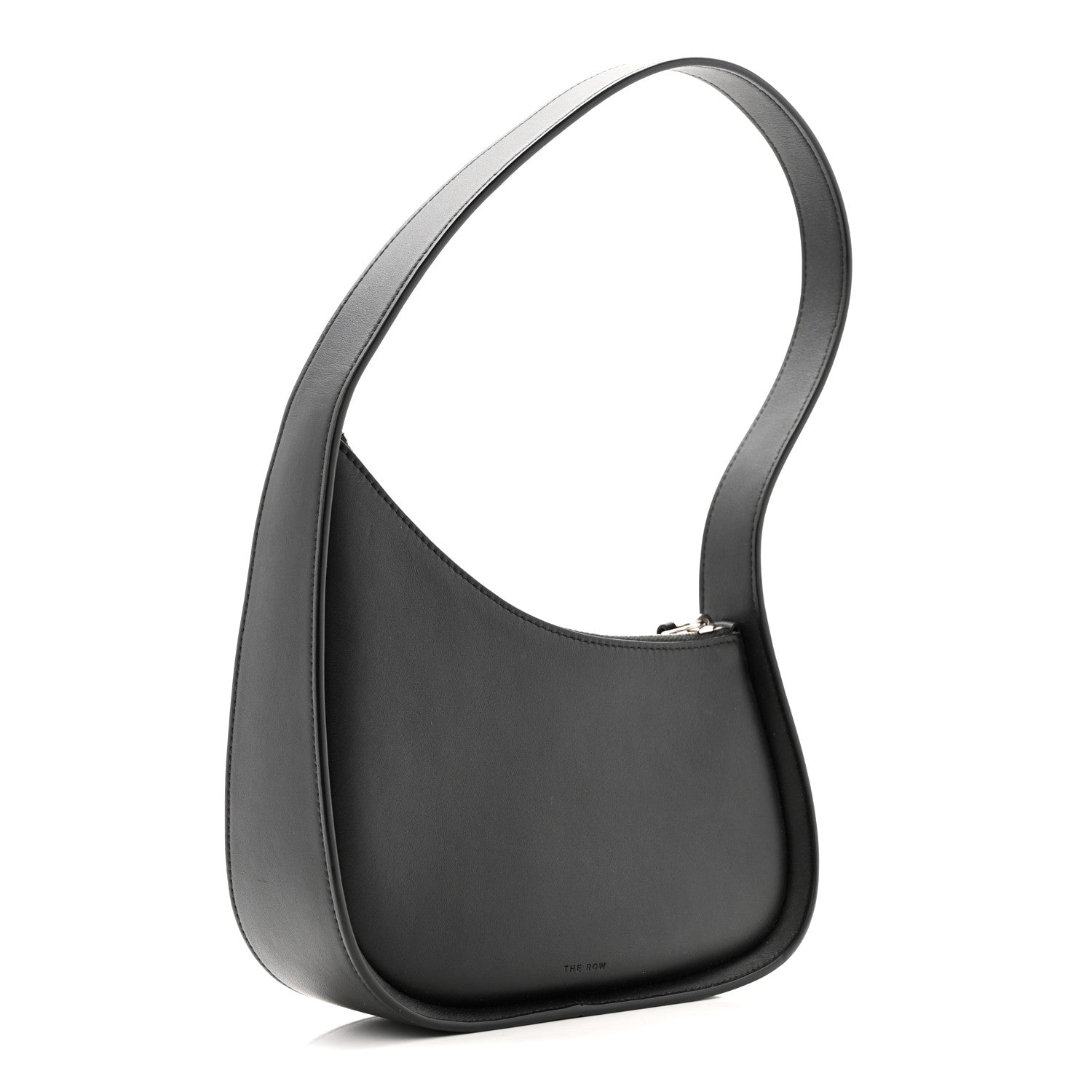 The Row Smooth Calfskin Half Moon Shoulder Bag Black 3 of 11