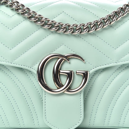 Gucci Calfskin Matelasse Small GG Marmont Shoulder Bag Water Green 9 of 12