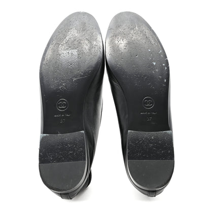 Chanel Lambskin Patent Cap Toe Ballerina Flats 37 Black 6 of 10
