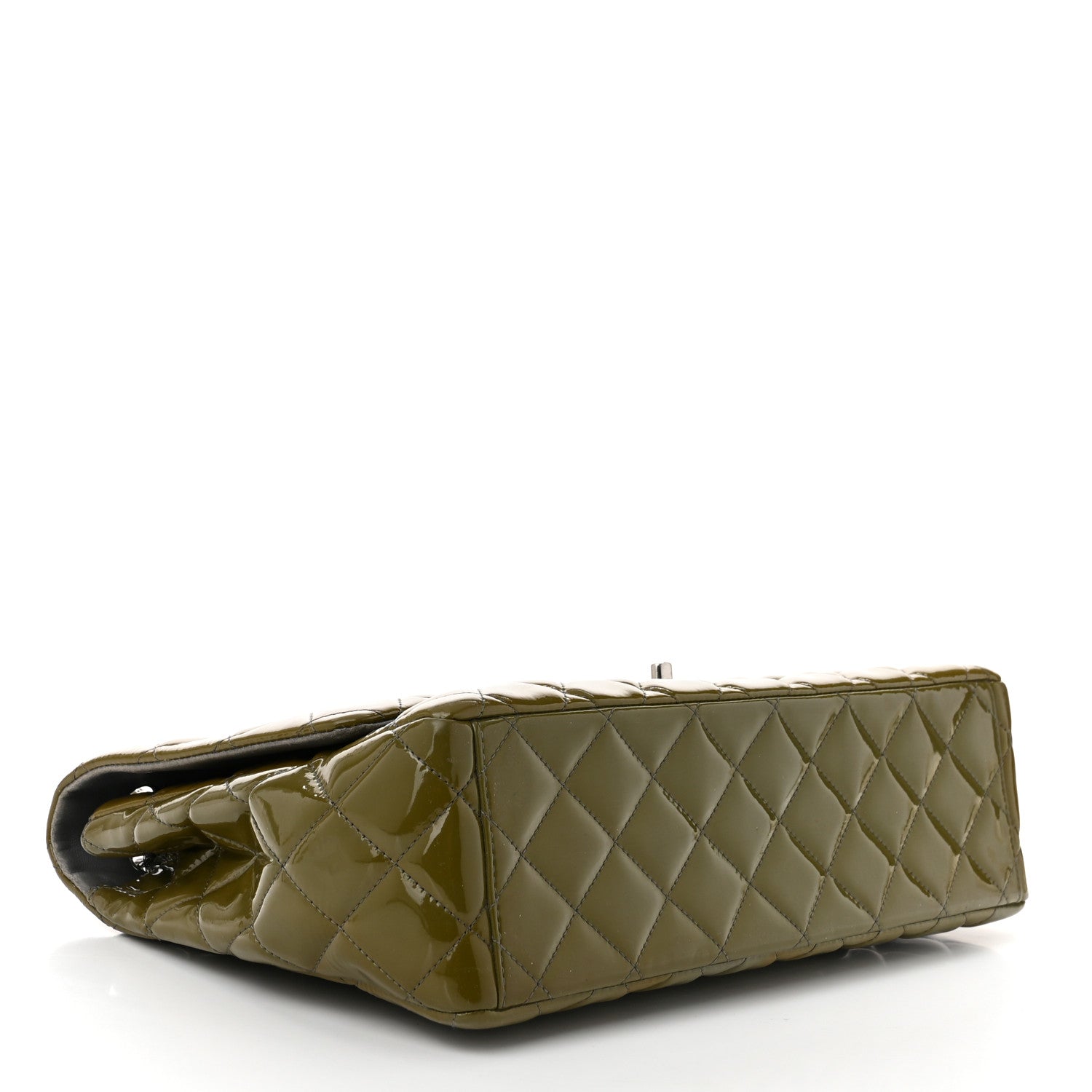 Chanel Patent Quilted Maxi Single Flap Grey 4 of 11