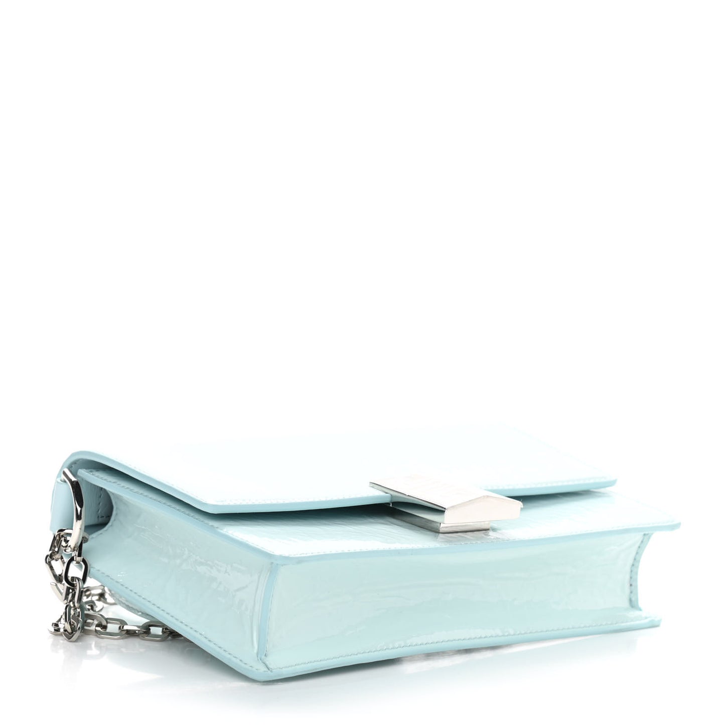 Patent Textured Goatskin Small 4G Crossbody Sky Blue