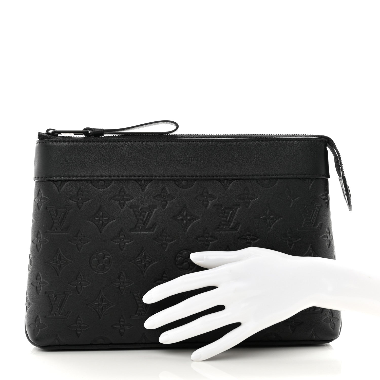 Louis Vuitton Shadow Calfskin Monogram Pochette Voyage Souple Black 2 of 6