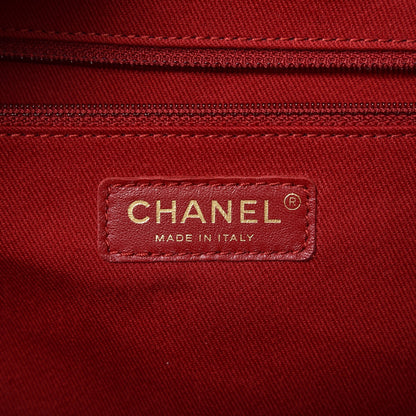 Chanel Glazed Calfskin Chevron Quilted Shopper Tote Black 7 of 15