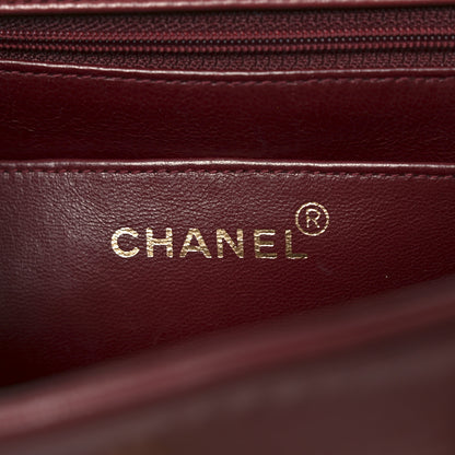 Chanel Lambskin Vertical Quilted CC Flap Shoulder Bag Burgundy 6 of 10