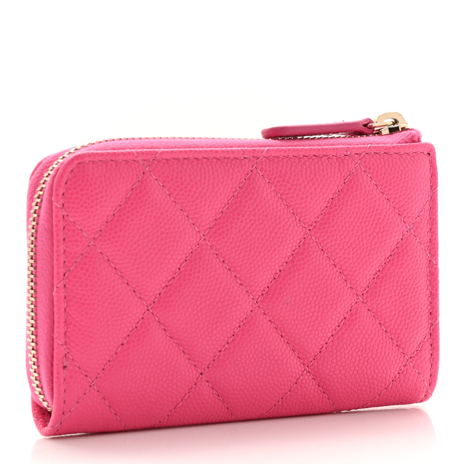 Chanel Caviar Quilted Zipped Key Holder Case Pink 2 of 7