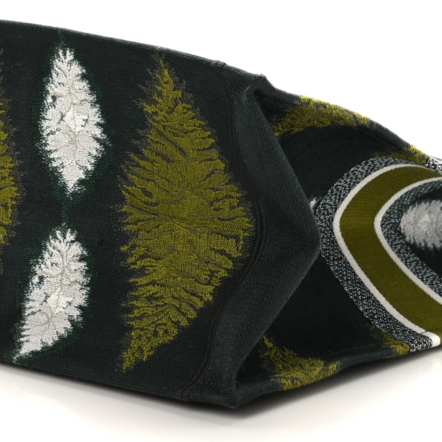 Canvas Large Tie And Dior Book Tote Green Multicolor