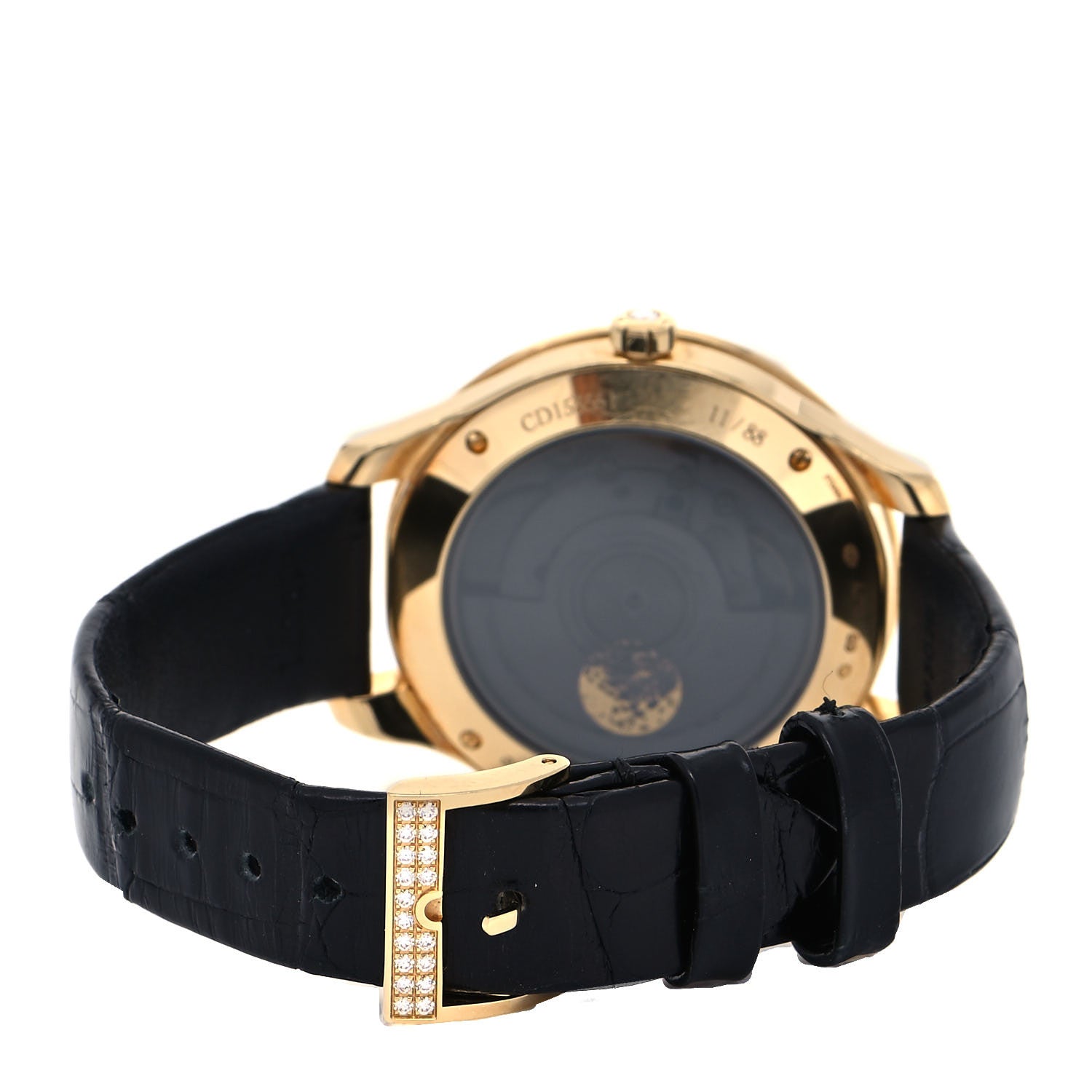 Christian Dior 18K Yellow Gold Alligator Diamond Bezel 36mm Dior VIII Montaigne Clair De Lune Automatic Watch 3 of 5