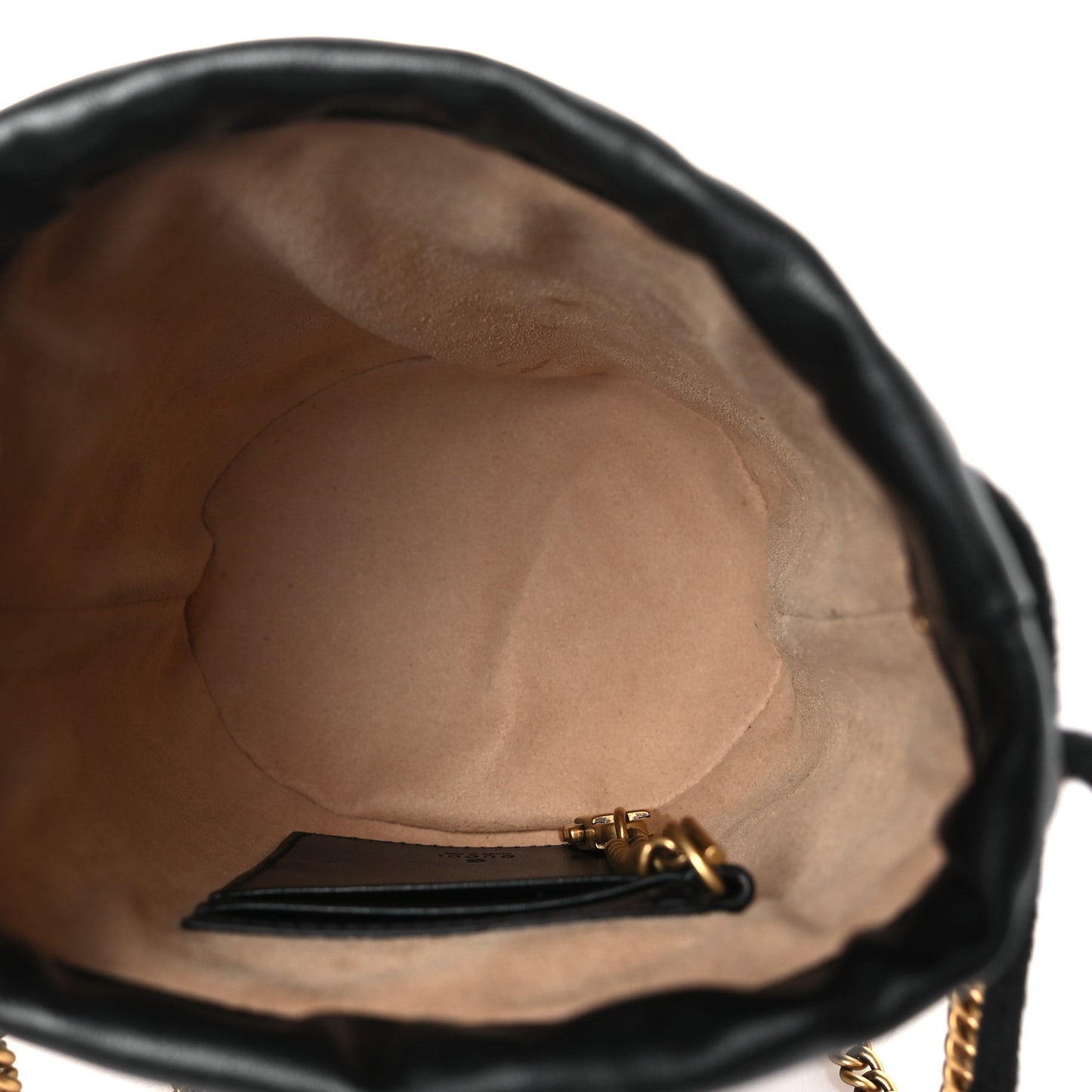 Calfskin Matelasse Mini GG Marmont 2.0 Bucket Bag Black