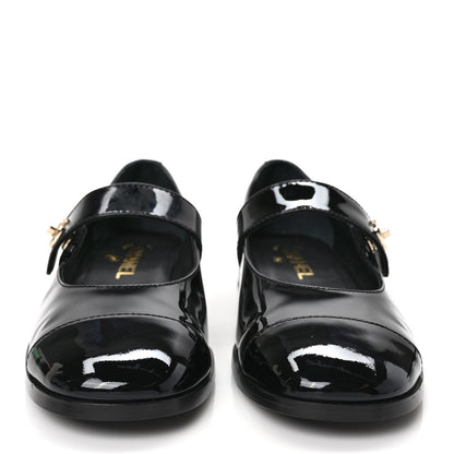 Chanel Patent Calfskin Mary Janes Flats 38.5 Black 2 of 9