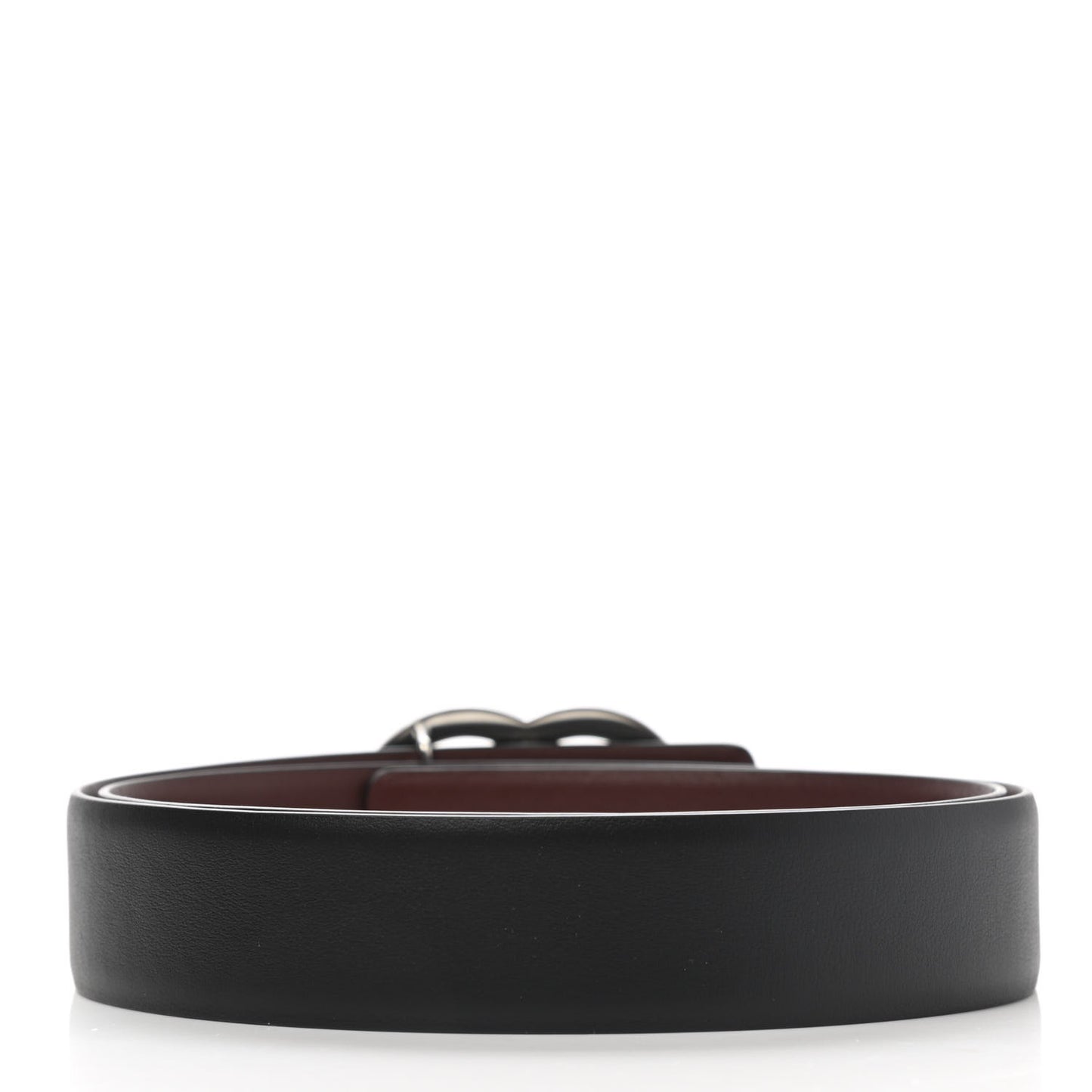 Calfskin CC Reversible Belt 80 32 Black Burgundy