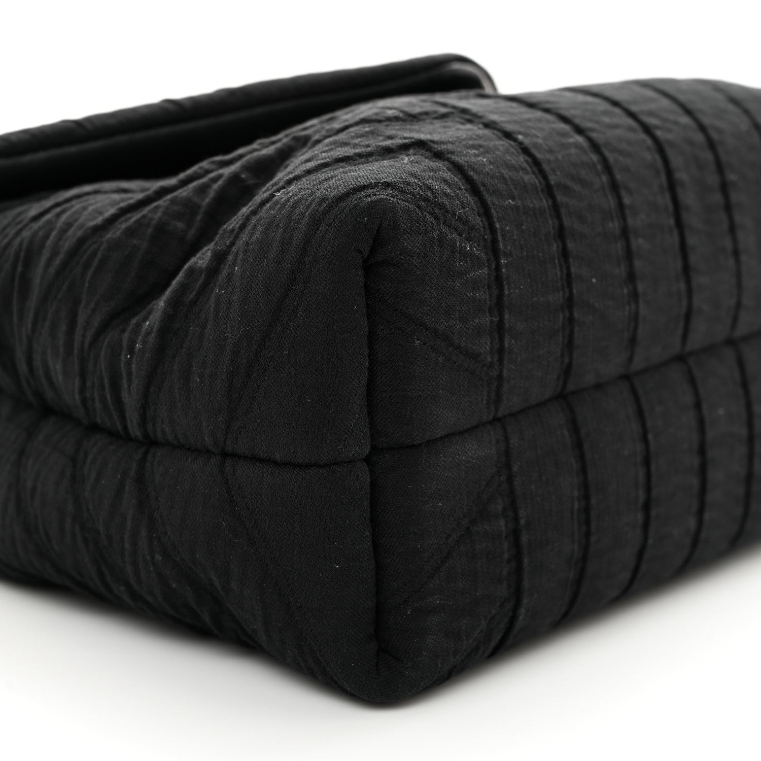 Saint Laurent Cotton Gauze Y Quilted Monogram Small Loulou Chain Satchel Black 9 of 10