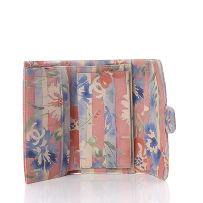 Chanel Lambskin Floral Printed Quilted Long Flap Wallet Multicolor 4 of 9