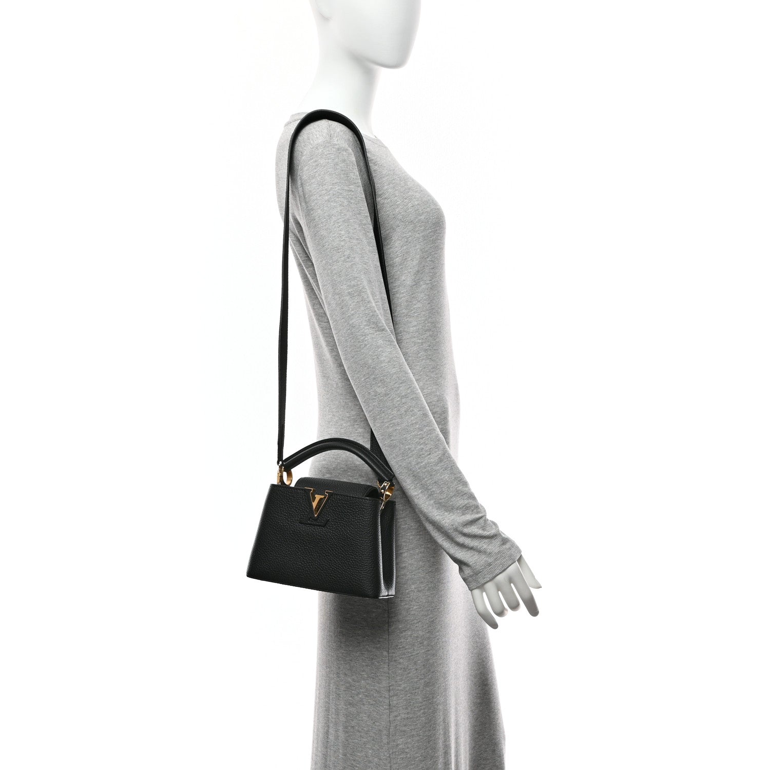 Louis Vuitton Taurillon Mini Capucines Black 2 of 9
