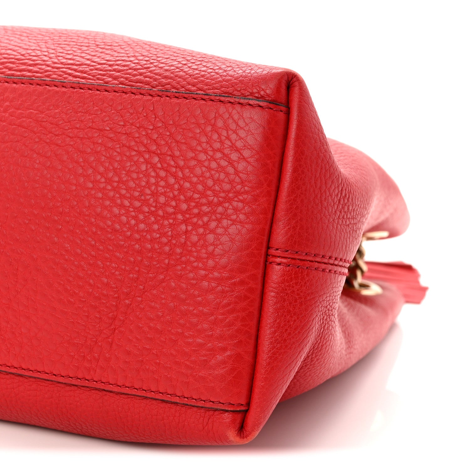 Gucci Pebbled Calfskin Medium Soho Chain Shoulder Bag Tabasco Red 10 of 10