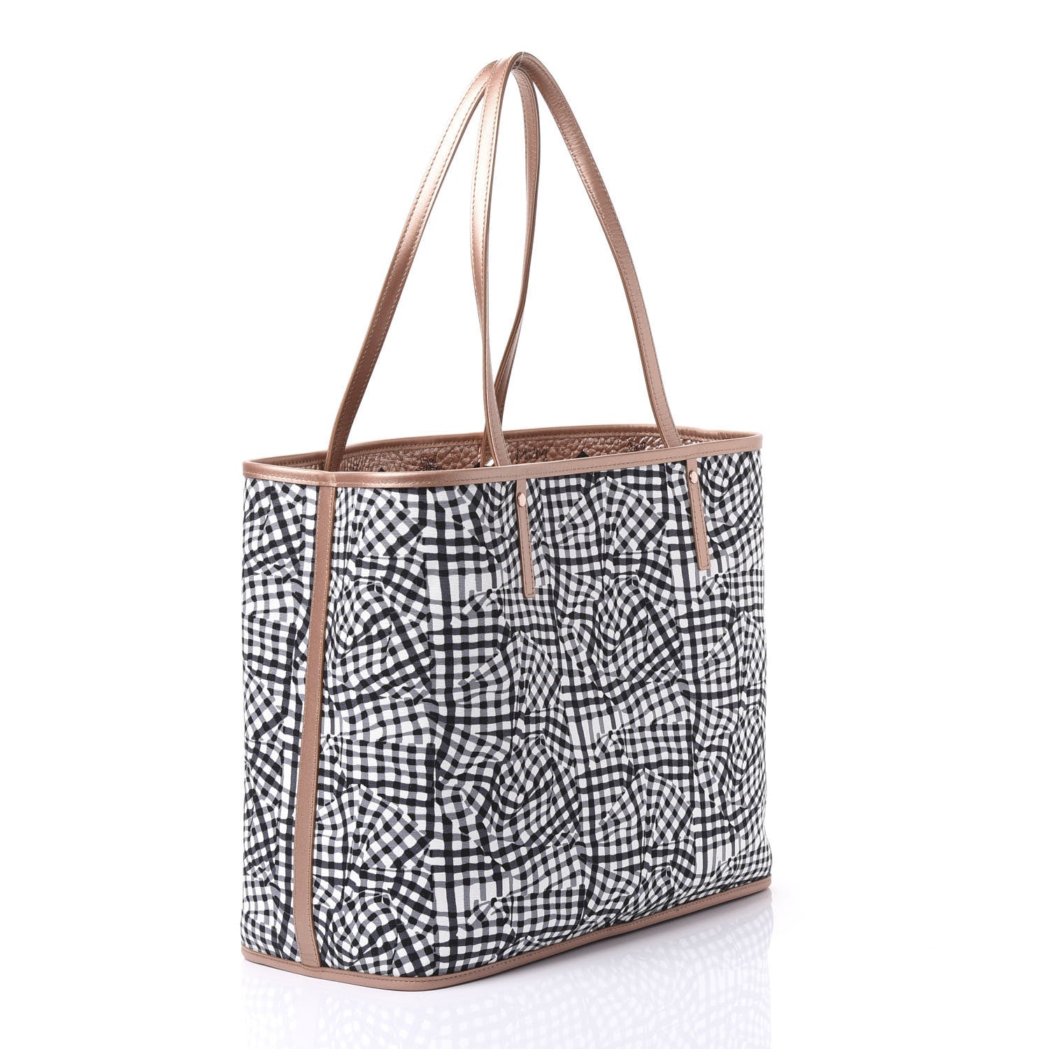 MCM Metallic Visetos Medium Anya Shopper Tote Champagne Gold 10 of 15