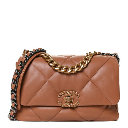 Chanel Lambskin Quilted Medium Chanel 19 Flap Brown 1 of 10