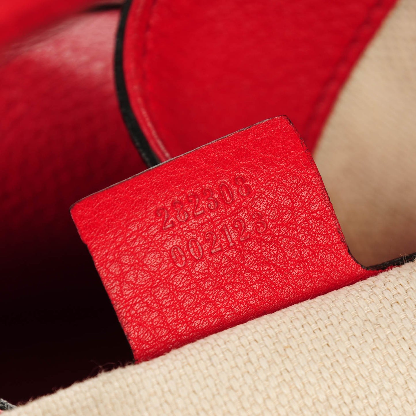 Pebbled Calfskin Large Soho Shoulder Bag Red