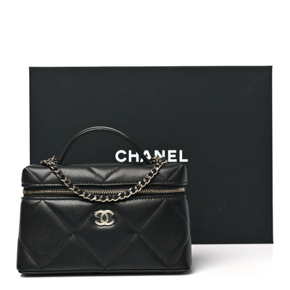Chanel Caviar Quilted Top Handle Slim Vanity With Chain Black 11 of 11