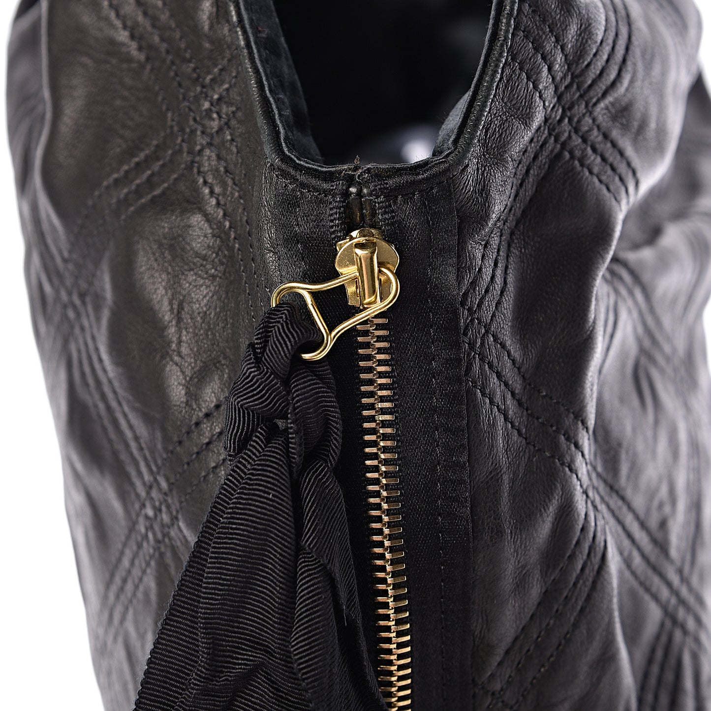 Lambskin Stitched Tote Black
