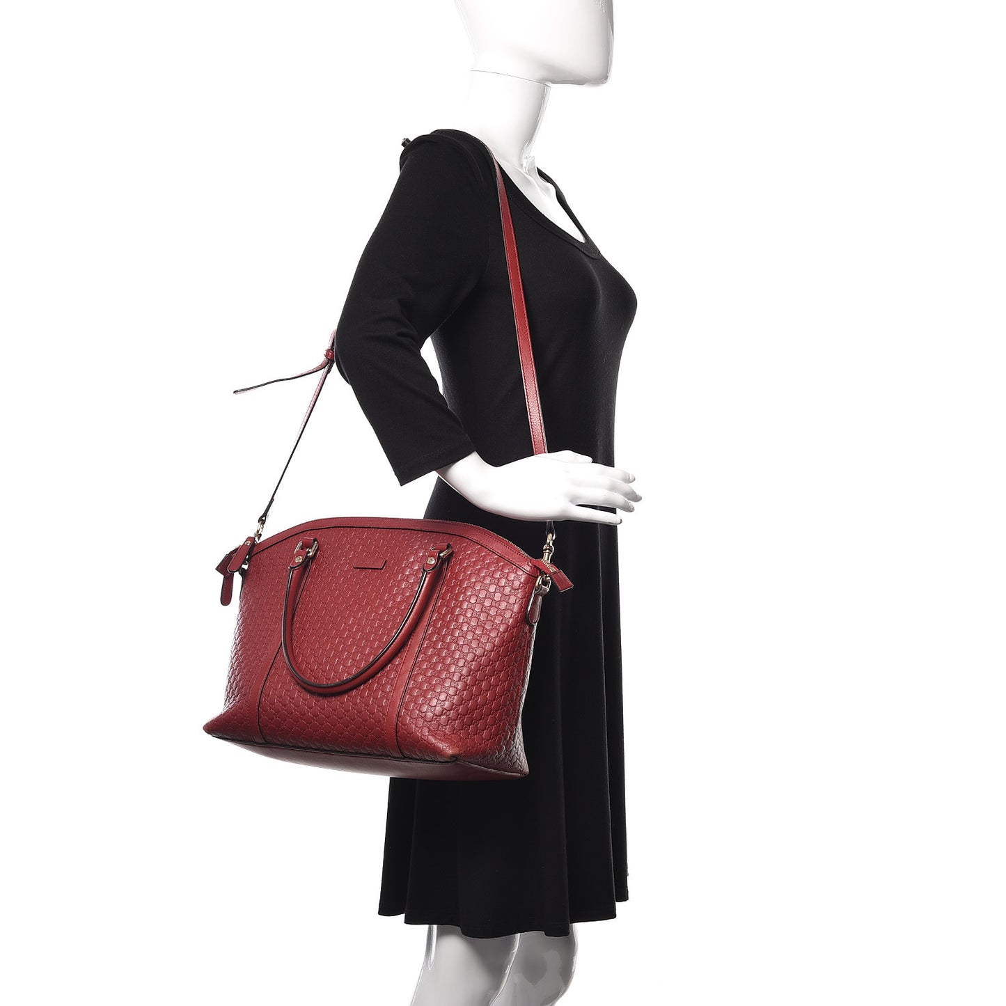 Soft Microguccissima Dome Satchel Red