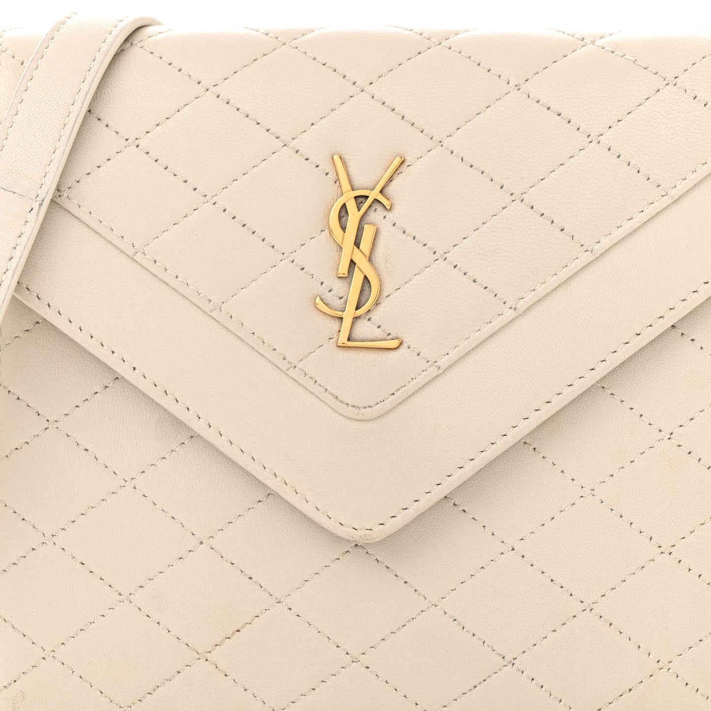 Lambskin Quilted Mini Gaby Satchel Blanc Vintage