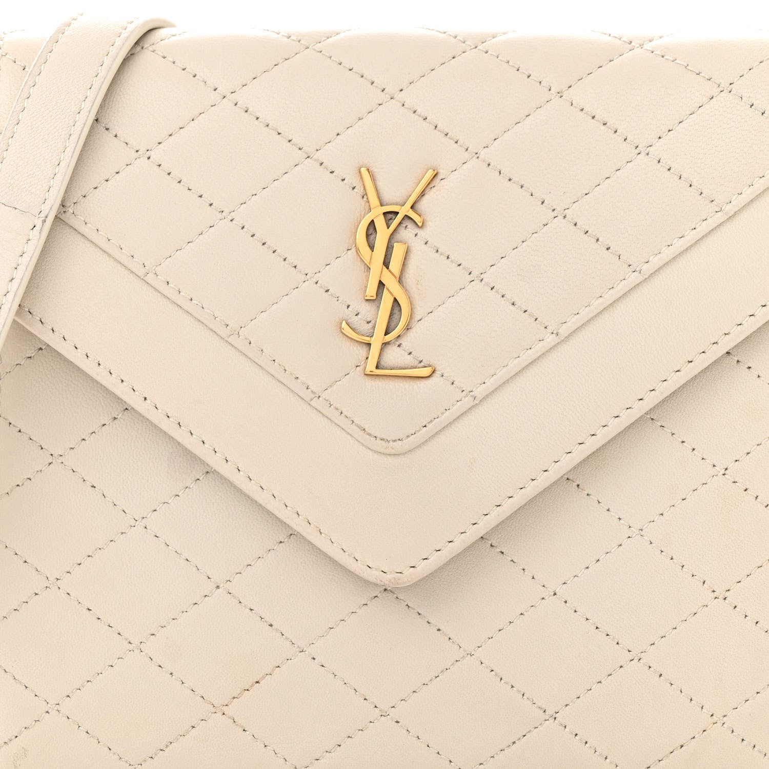 Saint Laurent Lambskin Quilted Mini Gaby Satchel Blanc Vintage 8 of 12