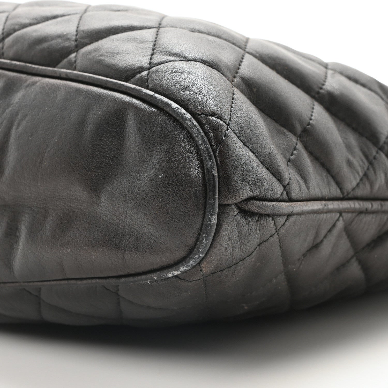 Chanel Calfskin Quilted CC Shopping Tote Black 11 of 12