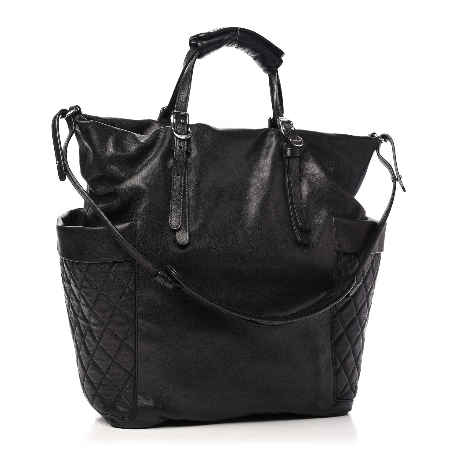 Jimmy Choo Lambskin Chain Embellished Blare Tote Black 3 of 9