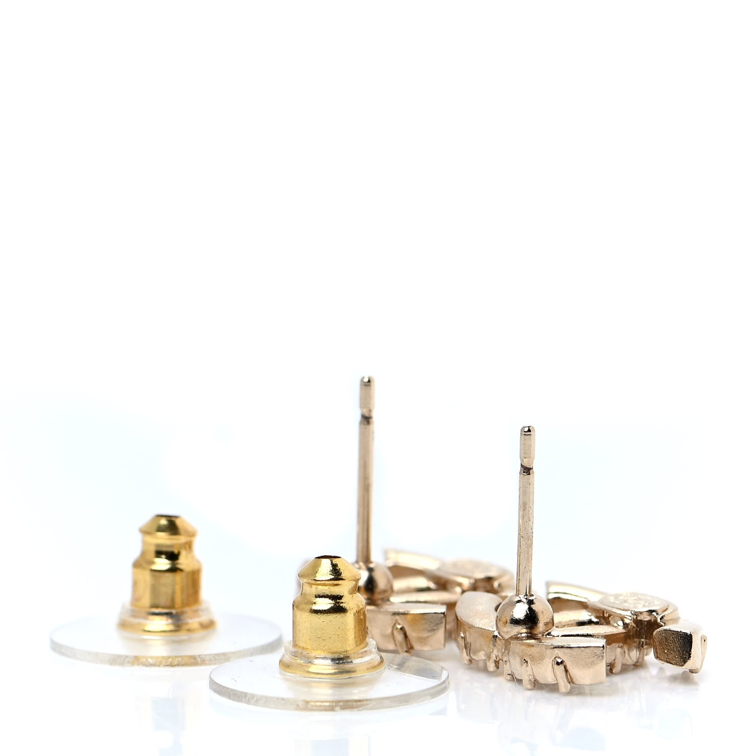 Chanel Crystal CC Earrings Gold 3 of 4