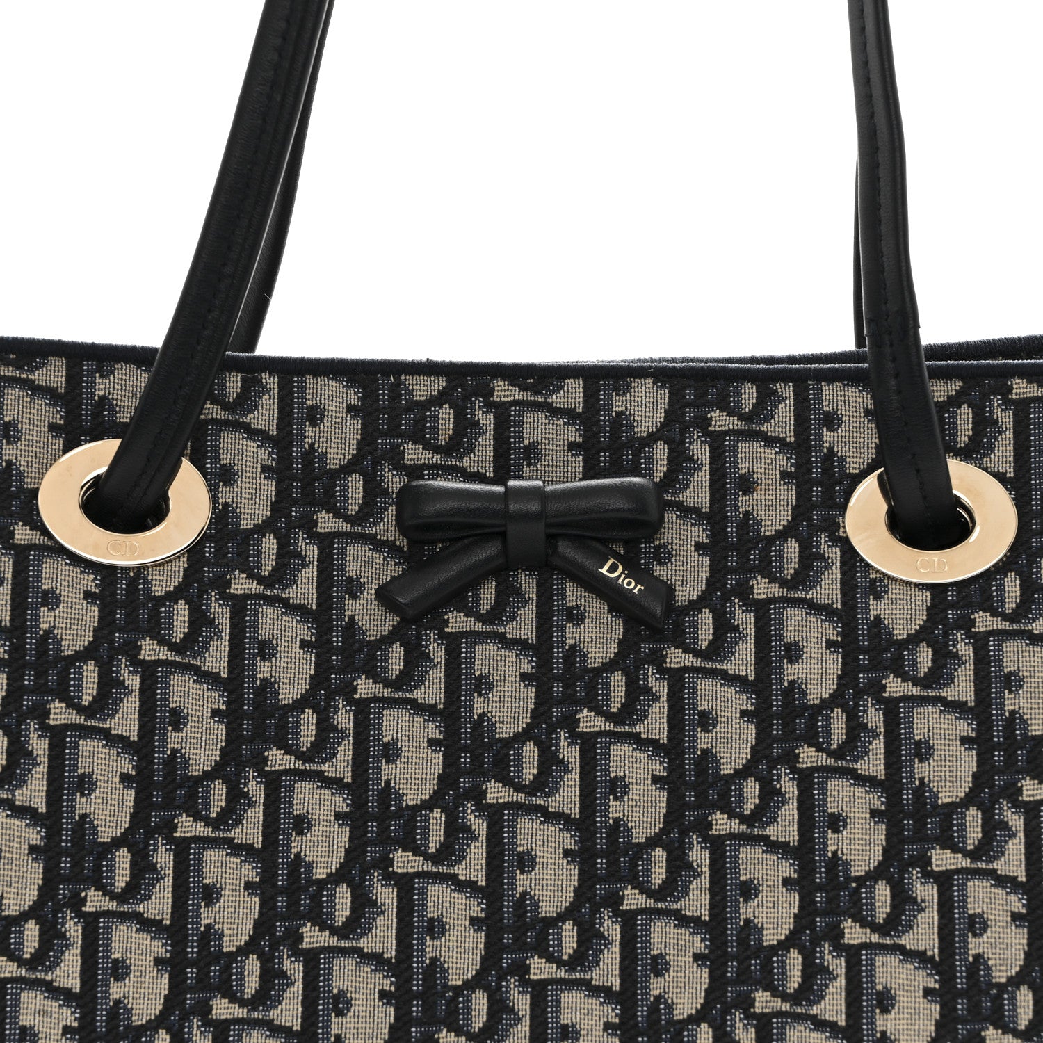 Christian Dior Oblique Small Bow Shopping Tote Blue Multicolor 8 of 12