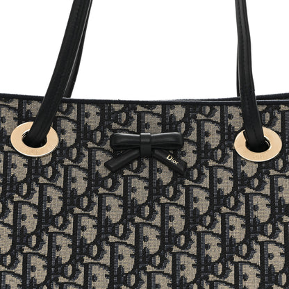 Christian Dior Oblique Small Bow Shopping Tote Blue Multicolor 8 of 12