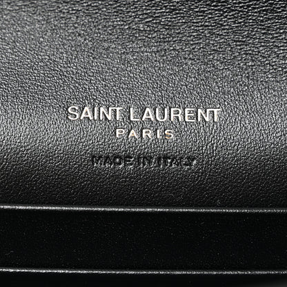 Saint Laurent Shiny Calfskin Small Monogram Cassandre Envelope Wallet Black 6 of 6