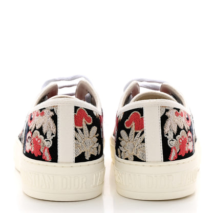 Christian Dior Cotton Floral Pop Embroidered Walk'N'Dior Low Top Sneakers 39 Red Multicolor 5 of 9