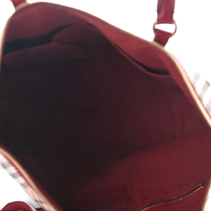 Burberry Haymarket Check Small Salisbury Tote Military Red 4 of 8