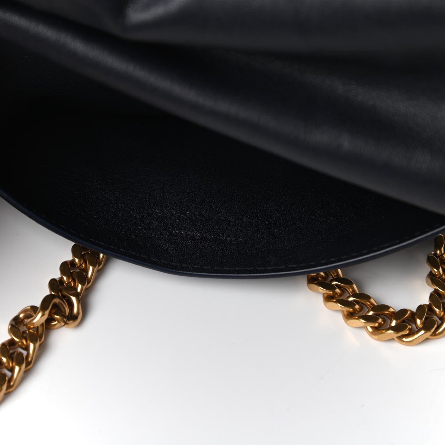 Saint Laurent Smooth Calfskin Suede Medium Reversible Monogram Kate Satchel Navy 9 of 17