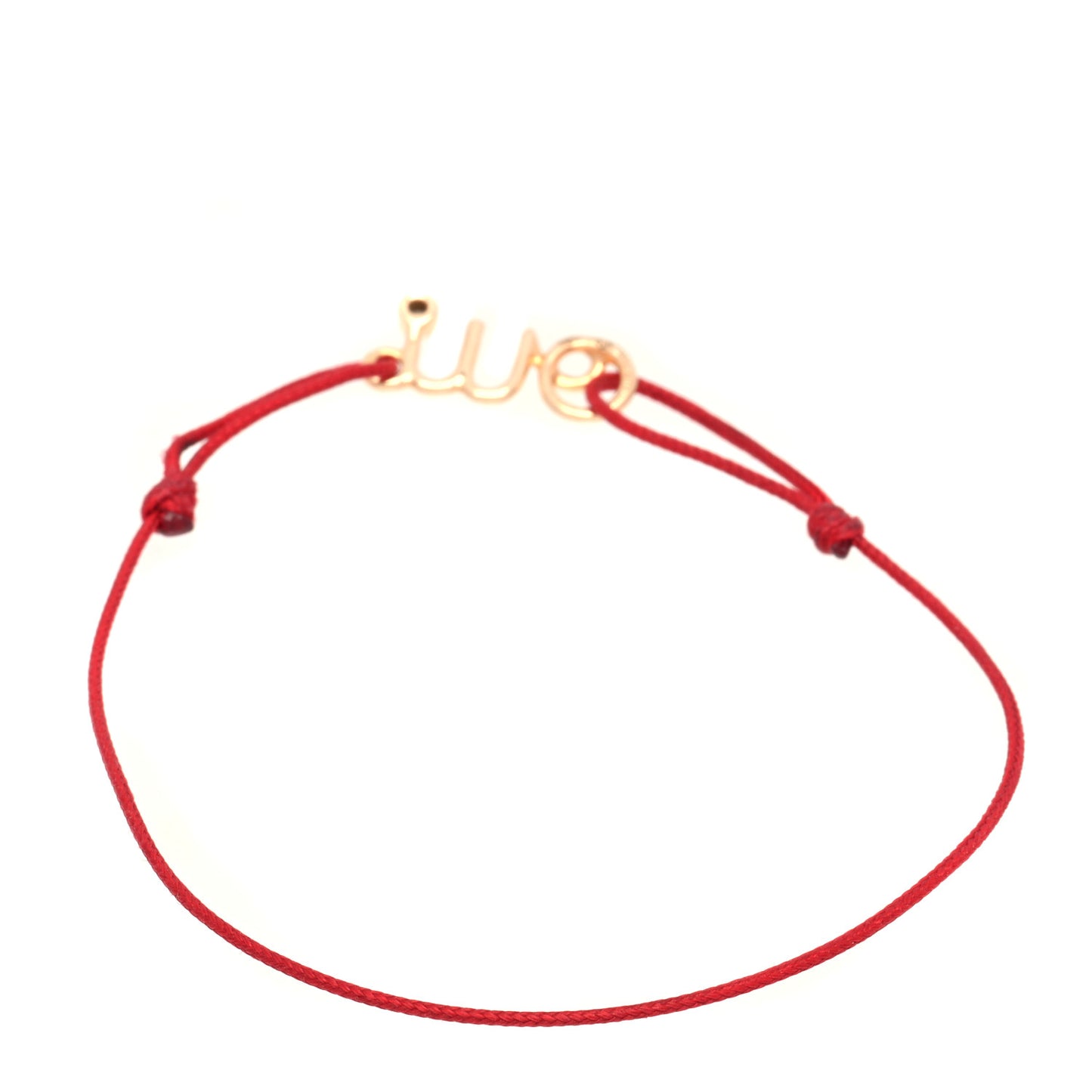 18K Rose Gold Diamond Oui Cord Bracelet Red
