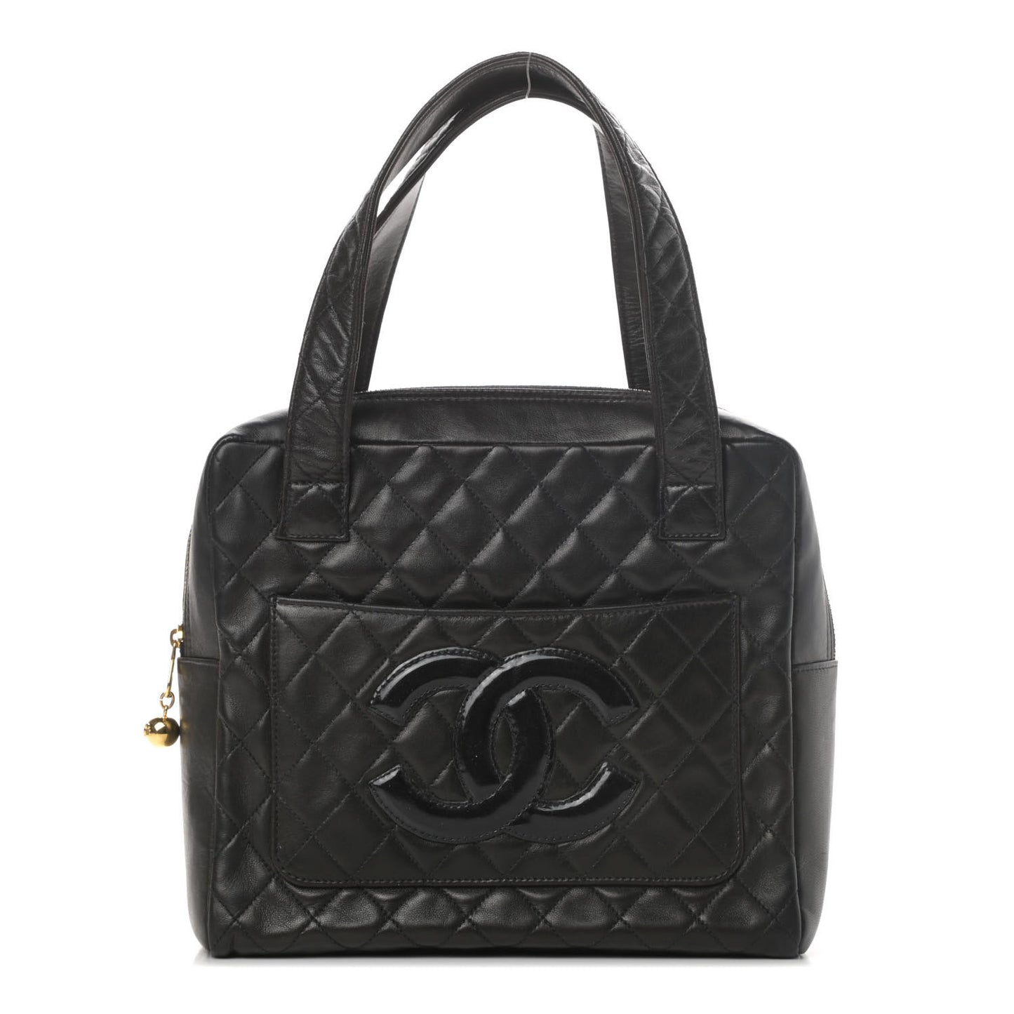 Lambskin Quilted CC Tote Black