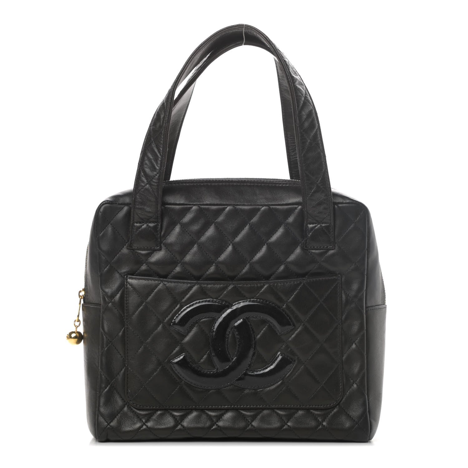 Chanel Lambskin Quilted CC Tote Black 1 of 4