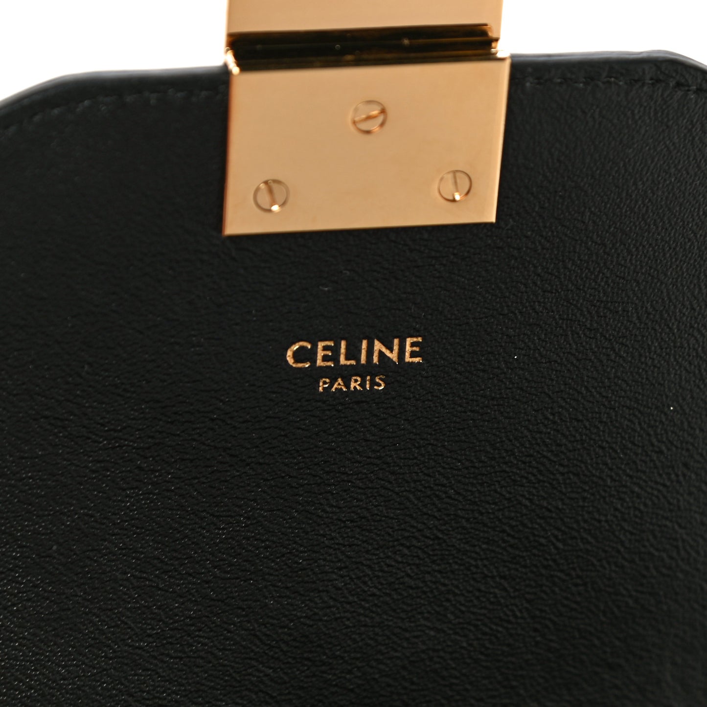 Shiny Calfskin Stripes Small C Bag Black