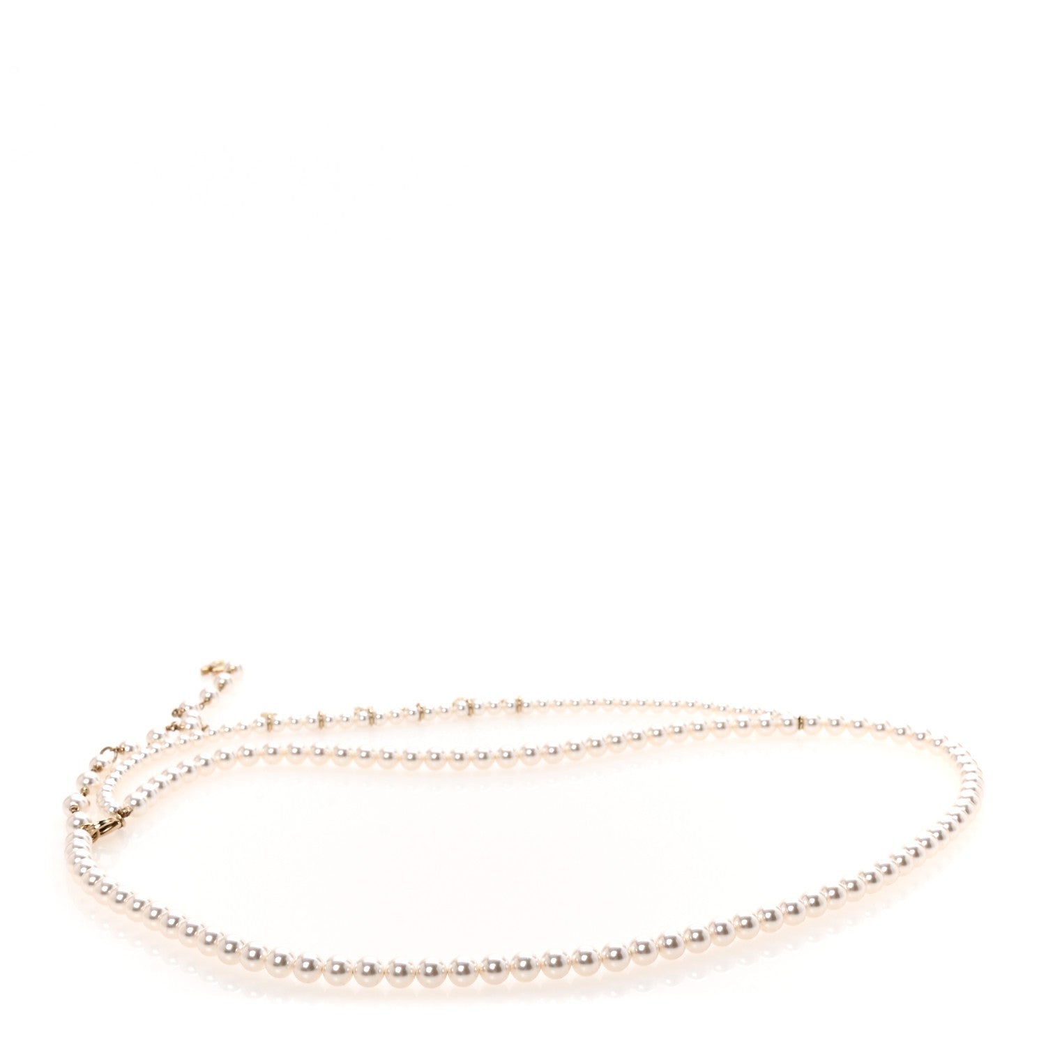 Chanel Pearl Crystal CC Logo Belt 80 Gold 2 of 5